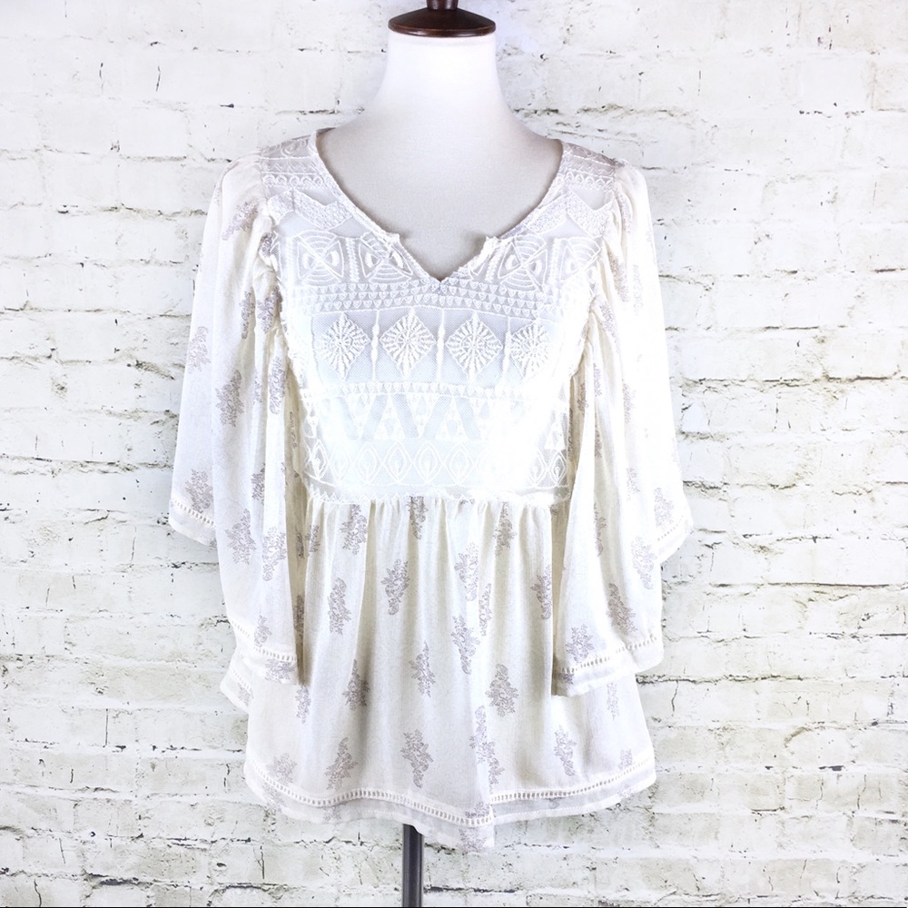 Maurices Sheer Floral Lace Tunic (Size M)